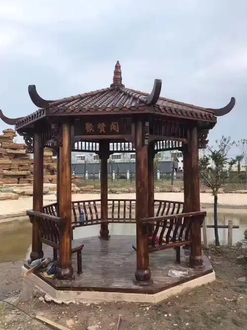 复古风六角凉亭