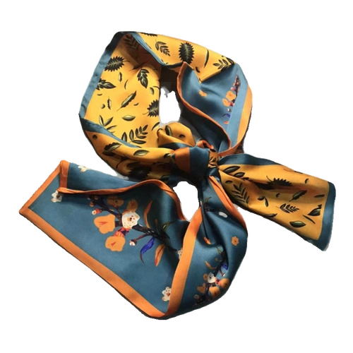 双面长丝巾气质大气方巾男女通用时尚领巾搭配饰品洋气锦瑞舒窄款