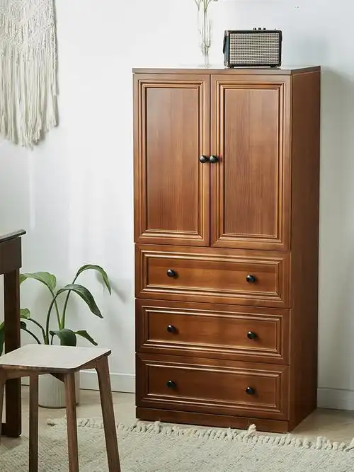 全实木衣柜客厅抽屉储物柜儿童卧室小户型收纳家用经济型衣橱柜子