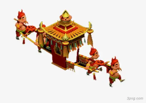 古代花轿png素材透明免抠图片-其他元素