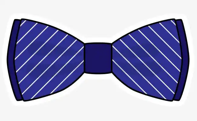 卡通蝴蝶领结蓝色斜向条纹矢量蝴蝶领结