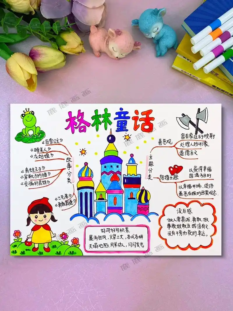 童话手抄报,格林童话手抄报.含内容直接打印各种规格高清黑白, - 抖音
