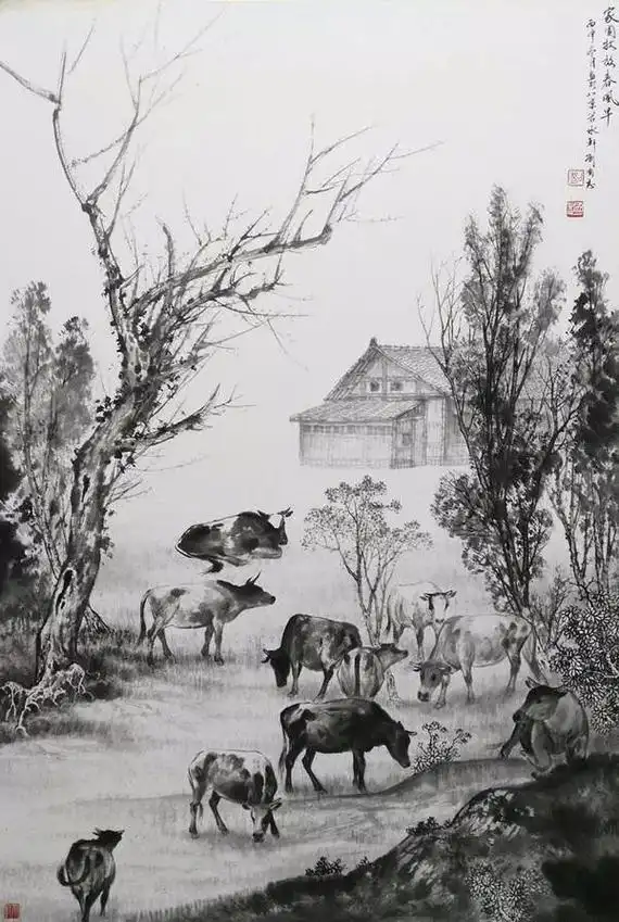 水墨山水,一路田园如诗_国画教程_零二七艺考