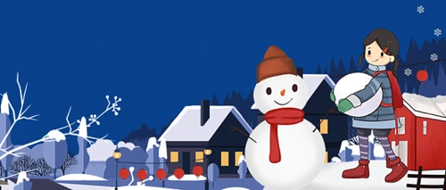 卡通雪天背景图片
