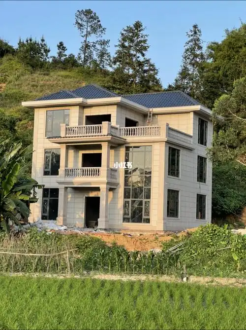 别墅装修效果图外墙砖铺贴大理石瓷砖