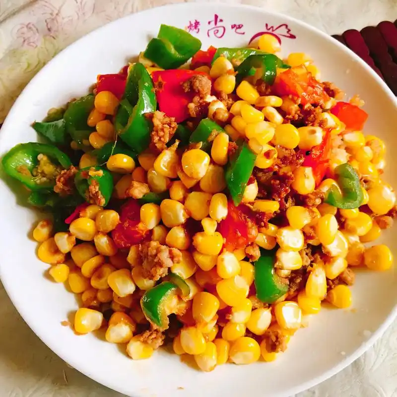 玉米炒肉沫