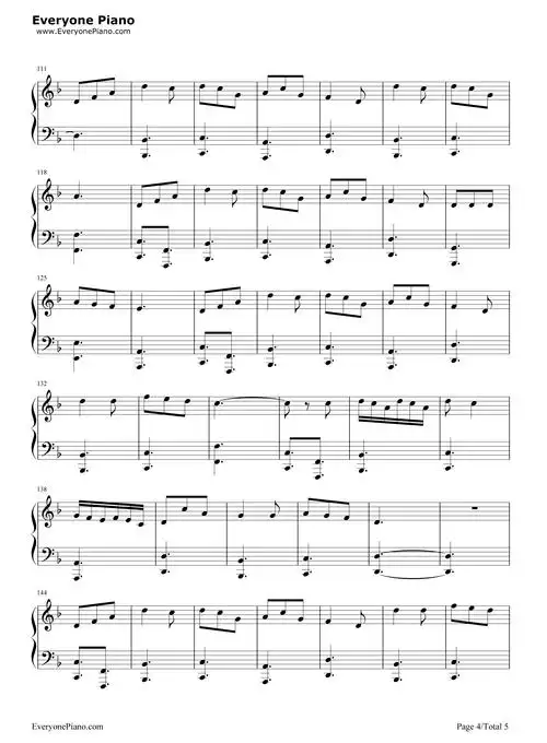 动物世界-薛之谦五线谱预览4-钢琴谱文件(五线谱,双手简谱,数字谱