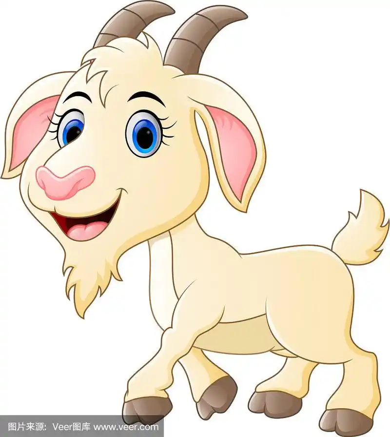 卡通可爱的山羊