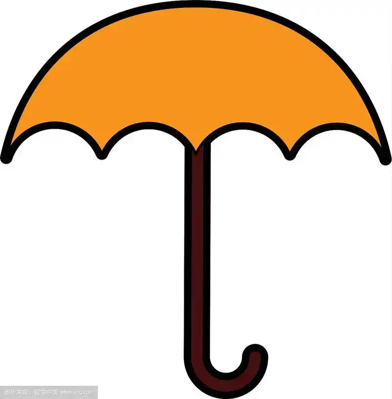 可爱的黄色雨伞卡通