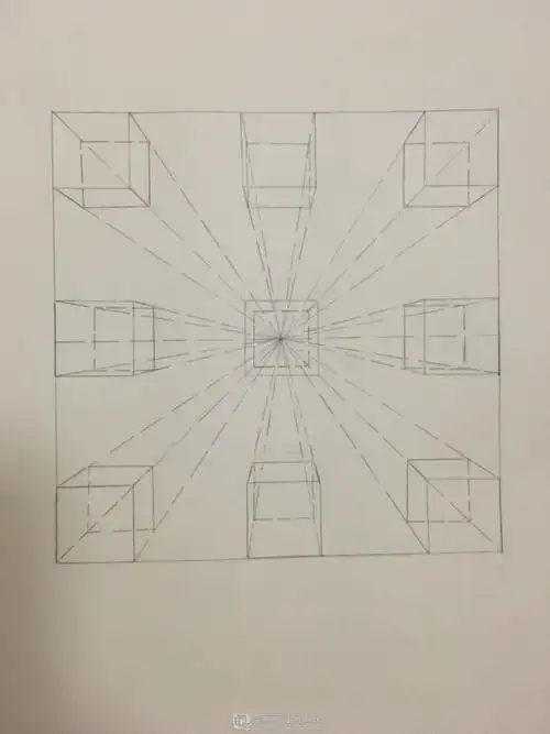 作业:从零开始学绘画之一点透视的画法练习 - rh-21-082 - 轻微课