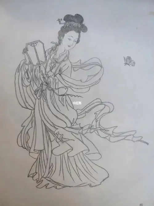 百美画谱 58 宝钗扑蝶