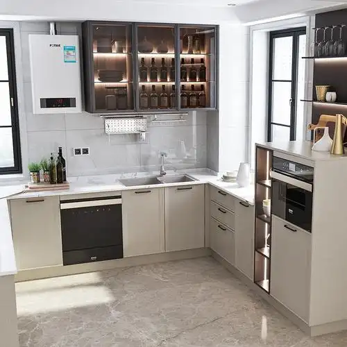 欧派预付一体灶台家用台面厨房石台面石英整体整体厨柜