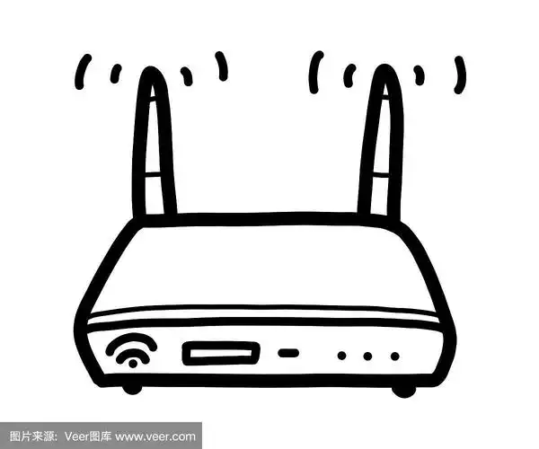 路由器,无线技术,艺术,水平画幅,绘画插图
