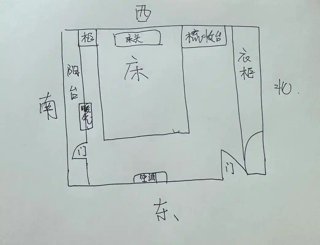 床头朝西,这怎么摆? 搬来以后就总是失眠,该怎么化解一下?