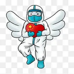 天使医护人员防护服-卡通手绘免抠素材-社稷网免抠元素素材图片