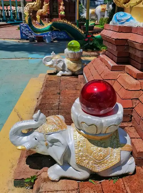 傣族水泥雕塑大象东南亚动物镇宅摆件寺庙神像泰国餐厅酒店定制