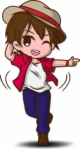 正在跳舞跳太空步的卡通男孩png图片免抠矢量素材