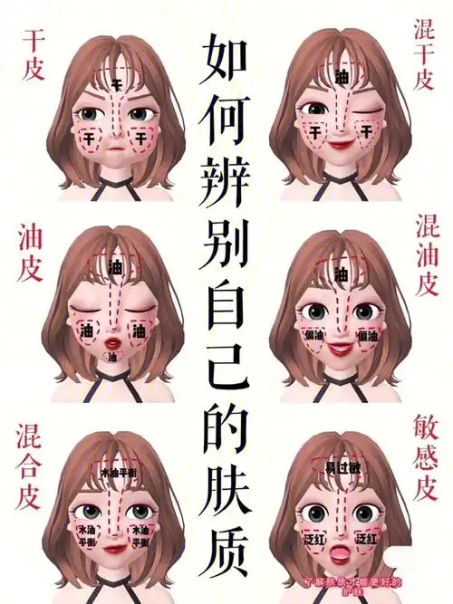 一图教你怎么辨别自己的肤质