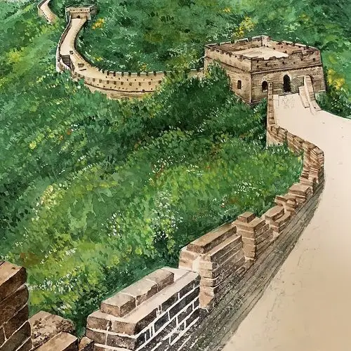 长城|水彩绘画步骤|插画|绘本|文静手绘 - 原创作品 - 站酷 (zcool)
