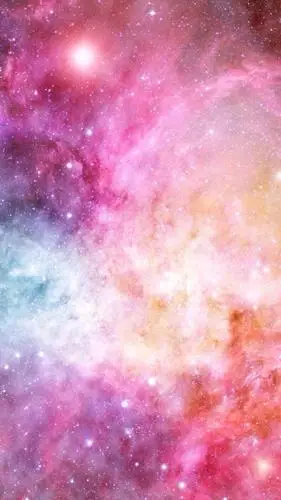 动漫美图:少女星空以及大海,粉色系梦幻唯美壁纸