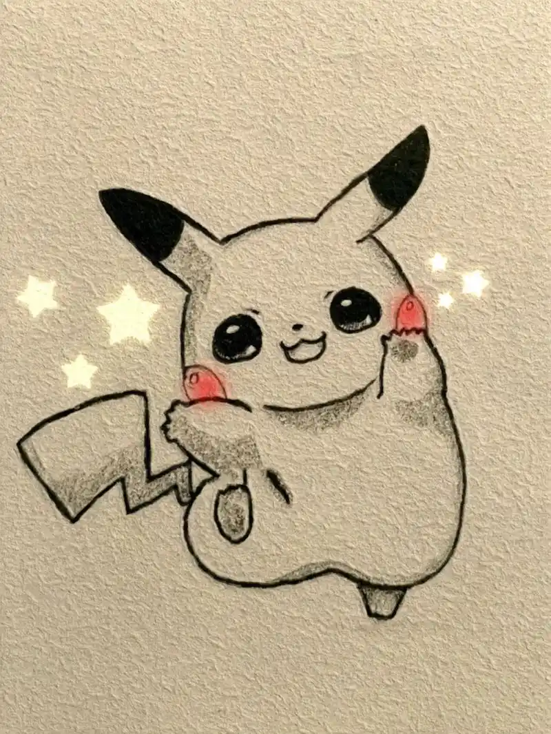 可爱皮卡丘绘画教程79 揪几个粉丝小可爱的头像画一画,宝子们记得来