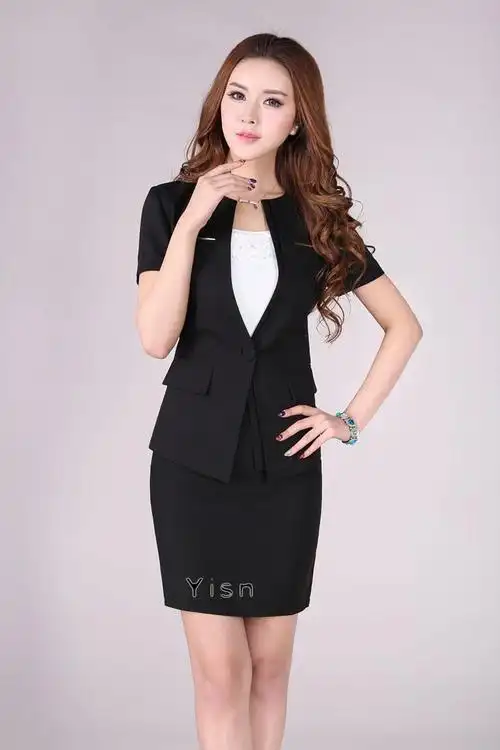 夏天夏季短袖职业装女装夏装套裙职业正装西装夏工作服女套装工装图片
