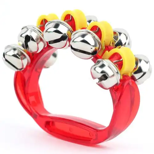 正品奥尔夫乐器串铃塑料手铃10铃摇铃儿童音乐玩具幼儿手铃串铃