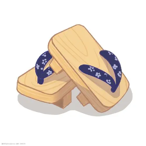 日本特色木屐鞋子插画