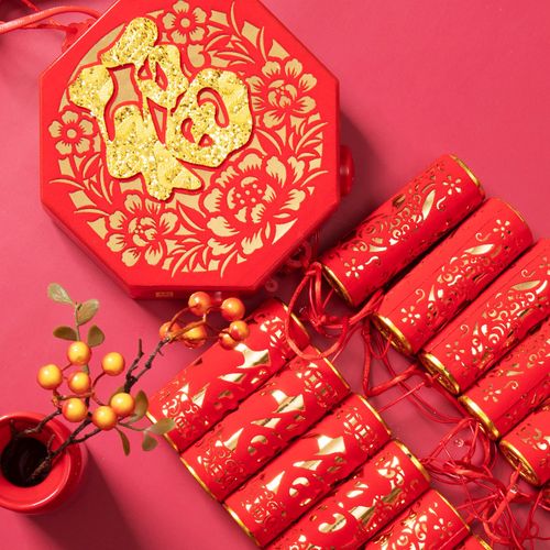 电子鞭炮婚庆结婚爆竹带响闪光乔迁搬家炮仗挂饰