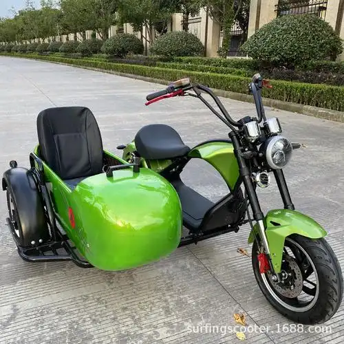 i7哈雷太子边三轮电动车挎斗边三轮电动三轮电动车代步挎子电动车
