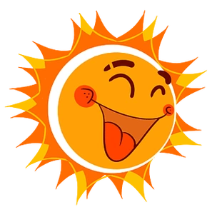 开心的笑脸太阳插画