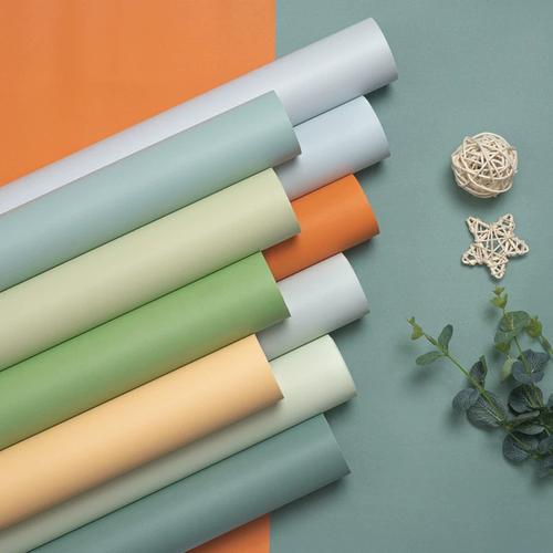 轻奢北欧风格雾霾蓝色无纺防水素色纯色静面墙纸家用卧室背景壁纸