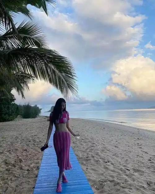 jenniequot海滩性感大片quot被曝光quot蚂蚁腰quot名不虚传网友神仙