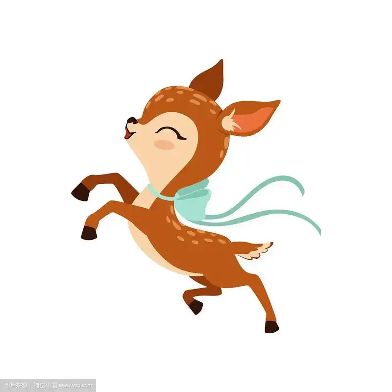 可爱的小鹿,脖子上戴着蝴蝶结