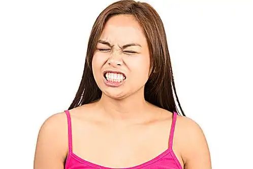 愤怒,亚洲女性,牙齿,闭眼吃惊,高兴,看,朋友,亚洲人,女孩,抬手女人