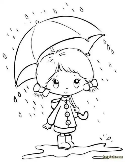幼儿下雨天简笔画