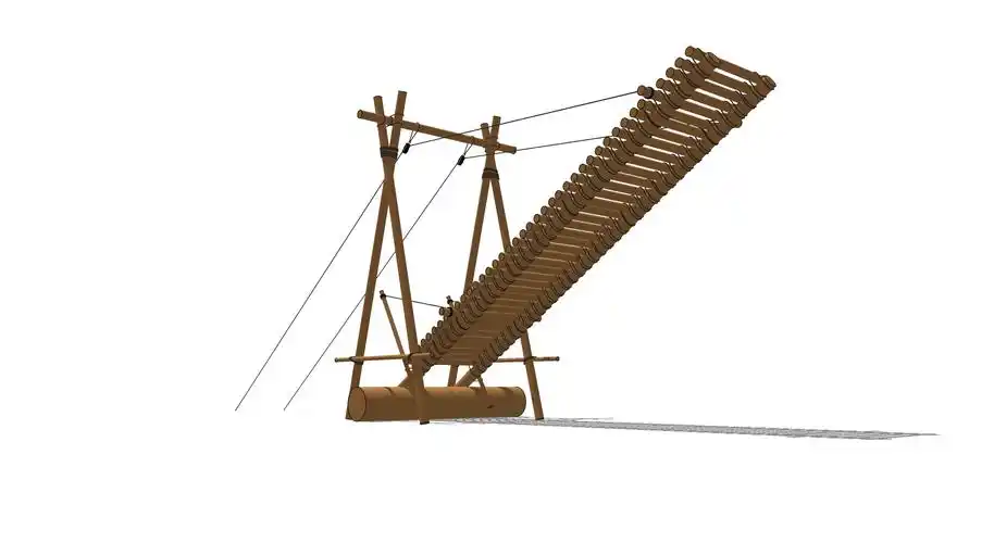 吊桥草图大师模型设计下载,sketchup吊桥su模型分享