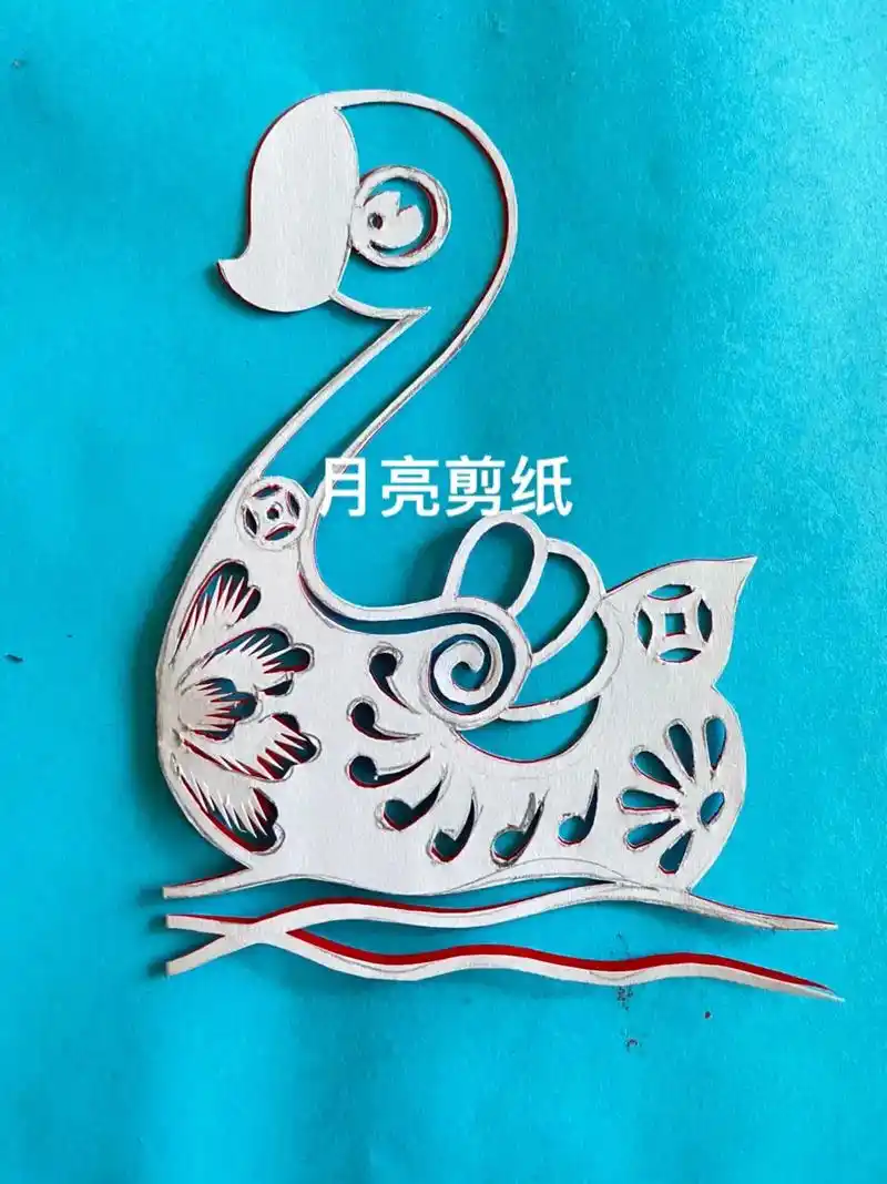 天鹅剪纸.天鹅系列剪纸后期还会有,请大家关注.#剪纸 #非遗 - 抖音