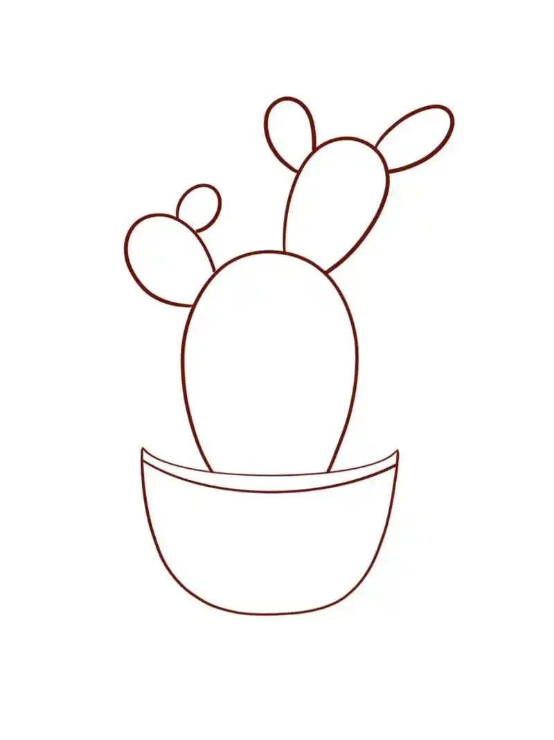 简笔画教程分享仙人掌91