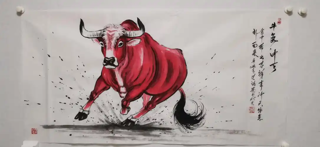 实力派青年画家道鸿孙振伟画牛形象逼真惟妙惟肖牛气冲天鸿运当头