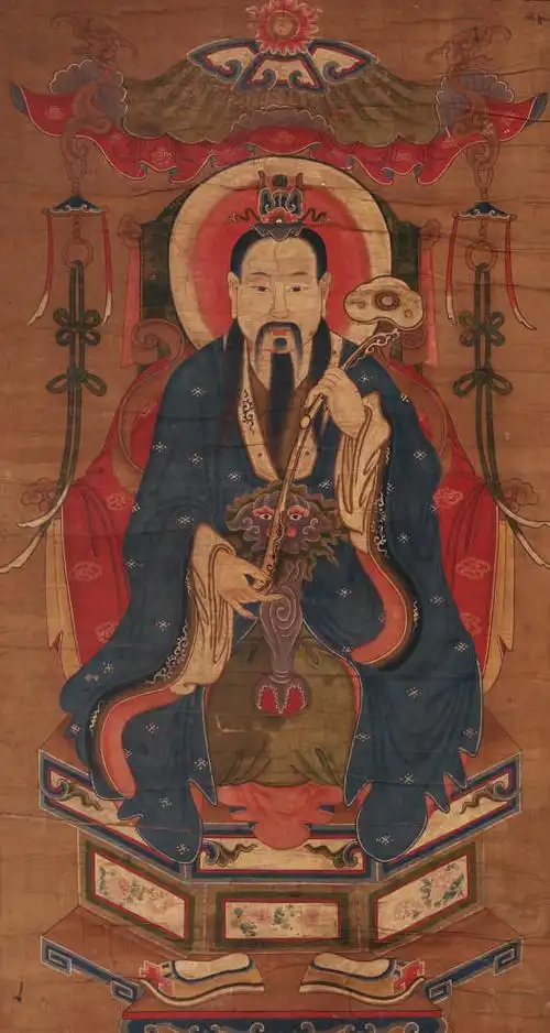 3774真武大帝讲经说法图  清绘本说明:真武又称玄天上帝,玄武大帝,佑