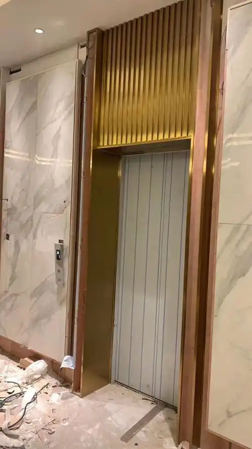 成都不锈钢电梯大门门套工程安装镀钛拉丝304无指纹材质201