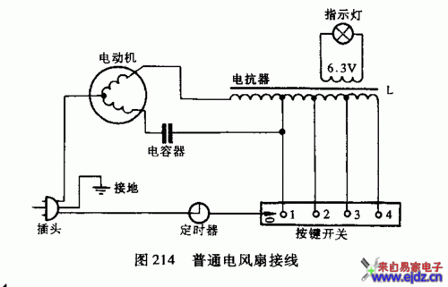 普通的电风扇接线图