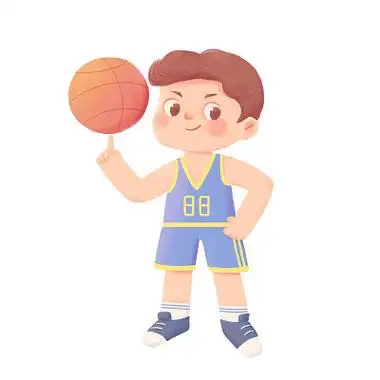 卡通可爱打篮球运动锻炼比赛的男生png素材卡通人物