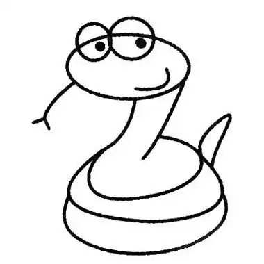 四步教你画一条简单的蛇