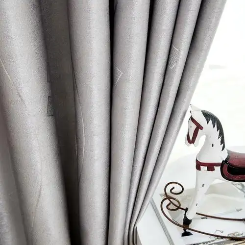 现代简约银灰色遮光隔热隔阳百搭卧室阳台窗帘布料定定制窗帘