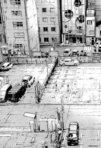 漫画中的黑白手绘场景