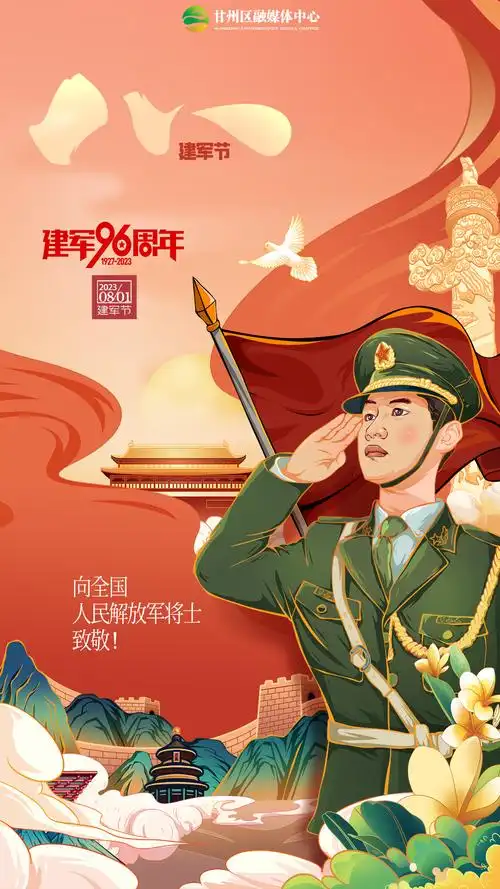 微海报建军节热血军魂永不褪色