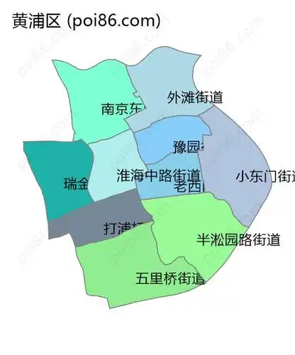 黄浦区边界地图