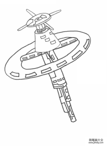 宇宙空间站简笔画图片